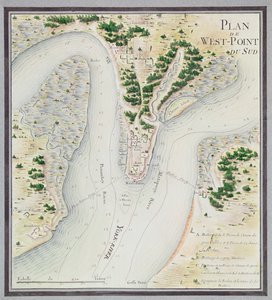 1782年の「ゲレドゥラメリク」からのバージニア州サウスウエストポイントの地図（カラー彫刻）